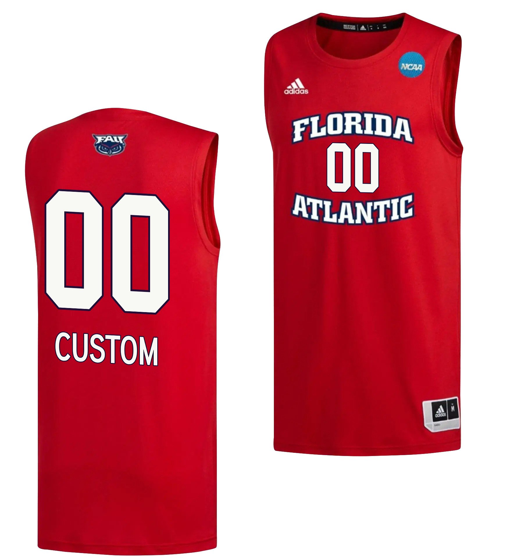 Custom 00 Fau Owls 2023 March Madness Basketball Men Jersey- Red