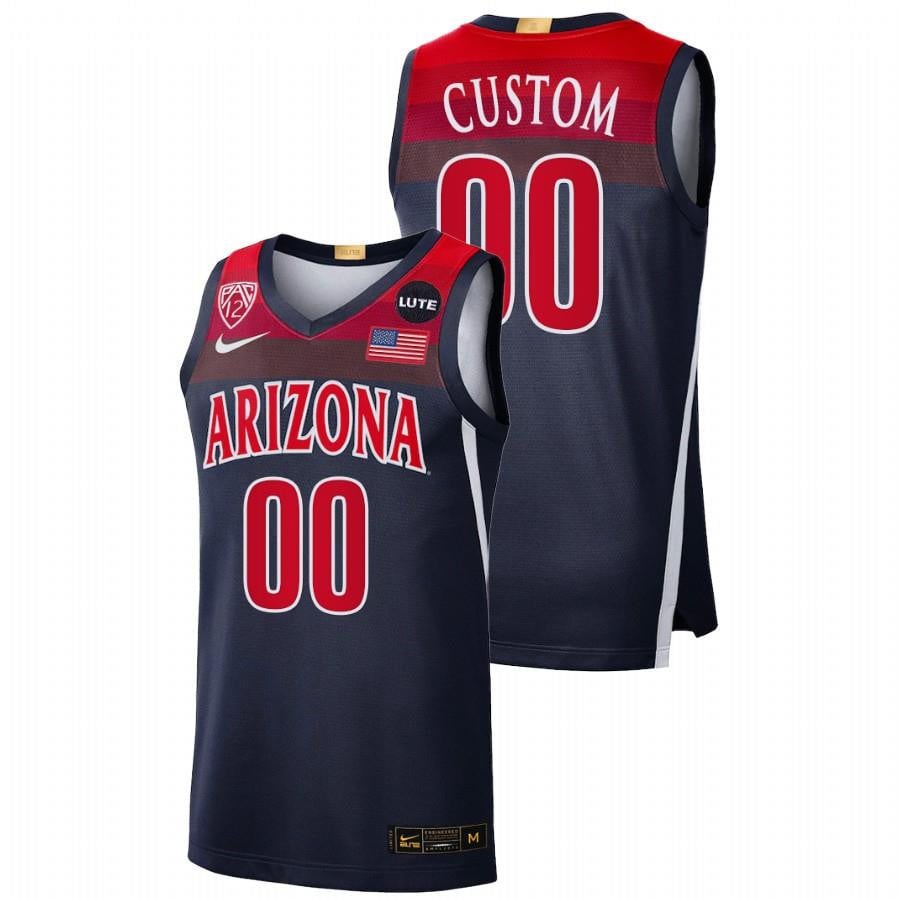 Custom 00 Navy Arizona Wildcats 2023 College Basketball Elite Limited Jersey