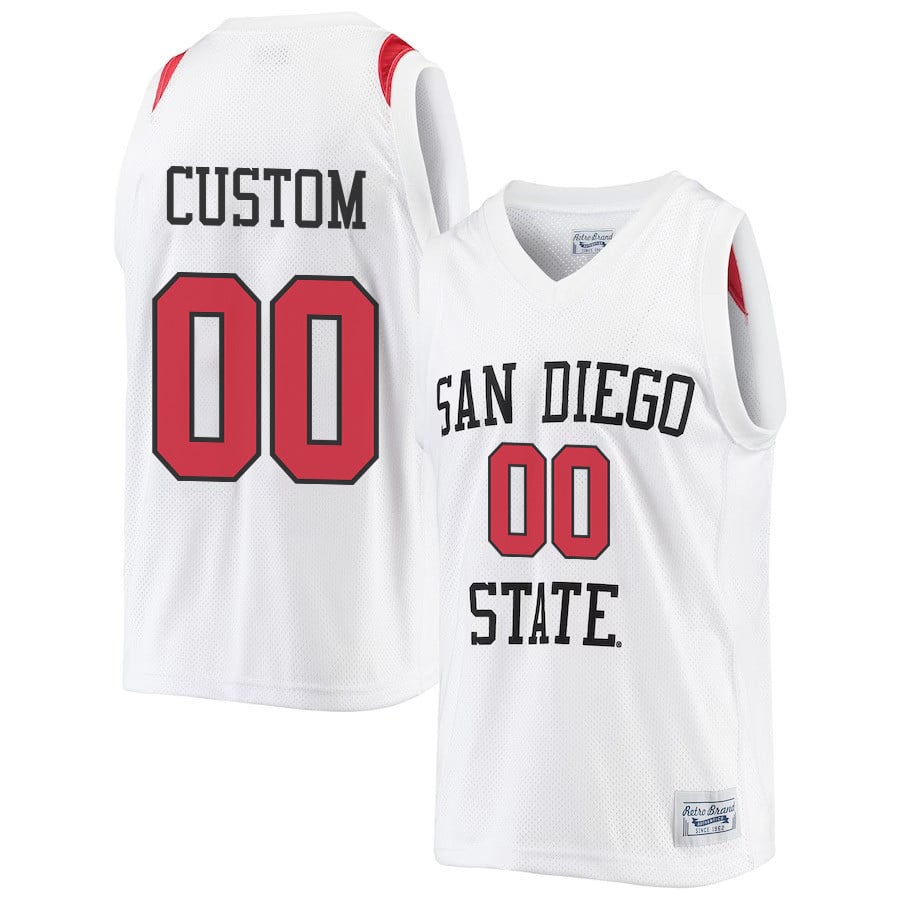 Custom 00 San Diego State Aztecs 2023 Basketball Jersey- Men White