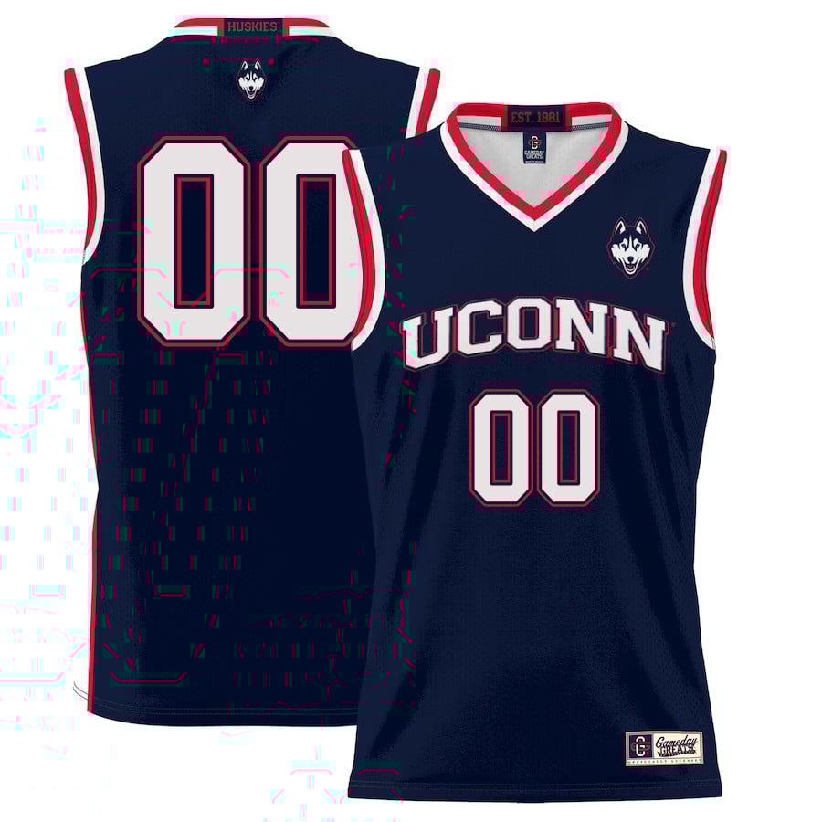 Custom 00 Uconn Huskies Basketball Men Jersey - Navy