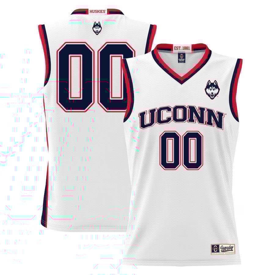 Custom 00 Uconn Huskies Basketball Men Jersey - White