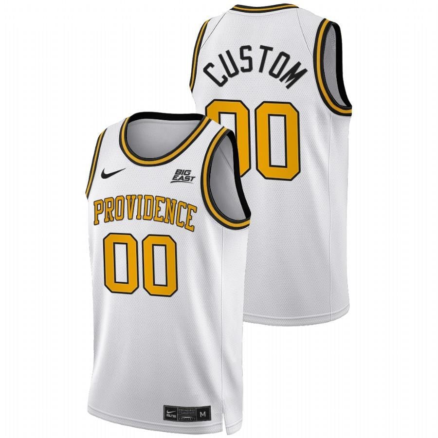 Custom 00 White Providence Friars 2022 Big East College Basketball Jersey