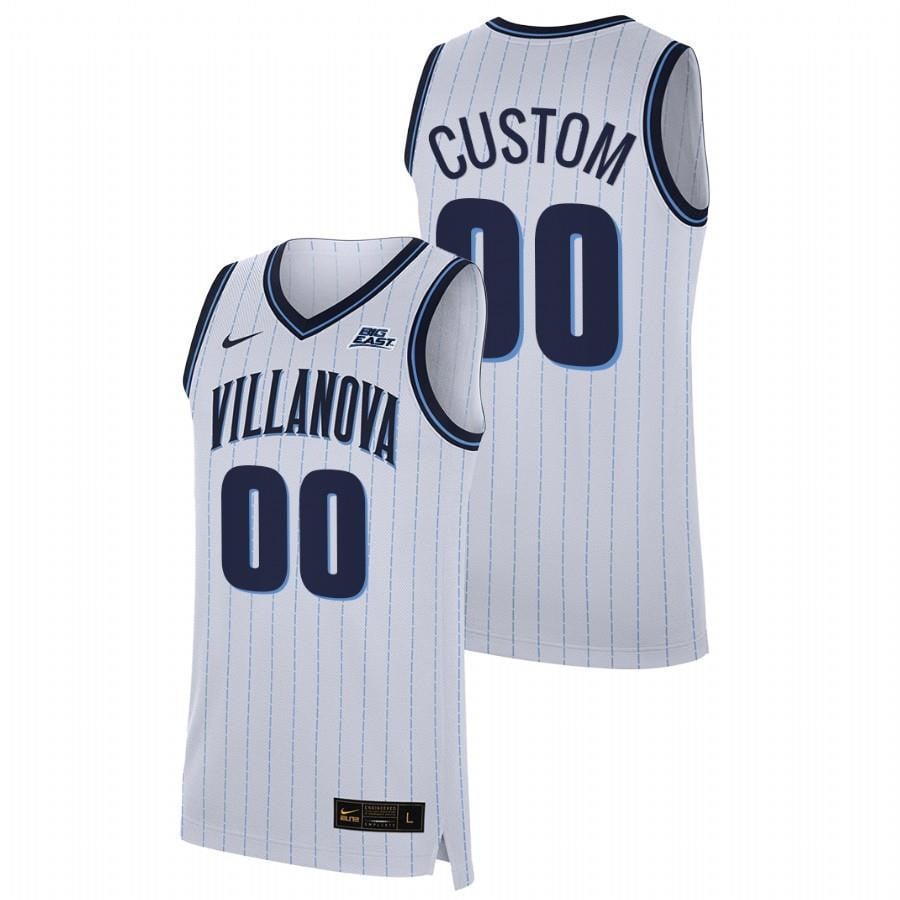 Custom 00 White Villanova Wildcats 2023 Home College Basketball Jersey