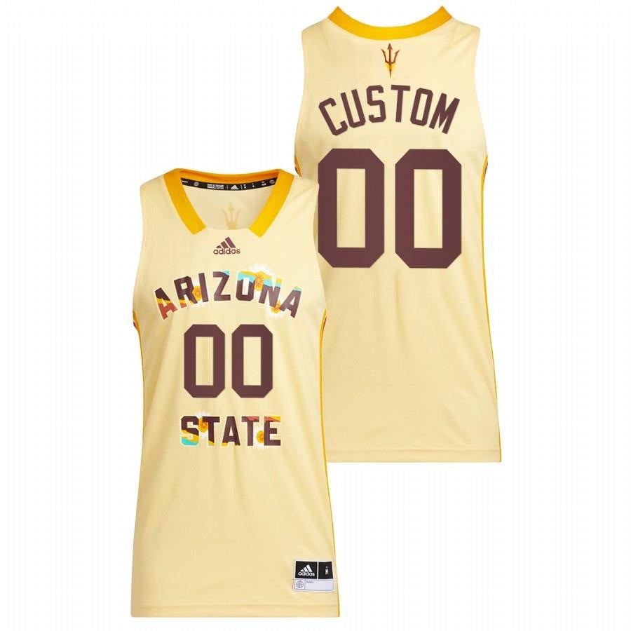 Custom 00 Yellow Arizona State Sun Devils 2022 Basketball Honoring Black Excellence Jersey