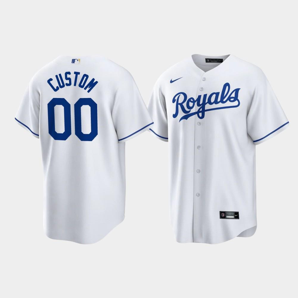 Custom Kansas City Royals White Home Player Jersey