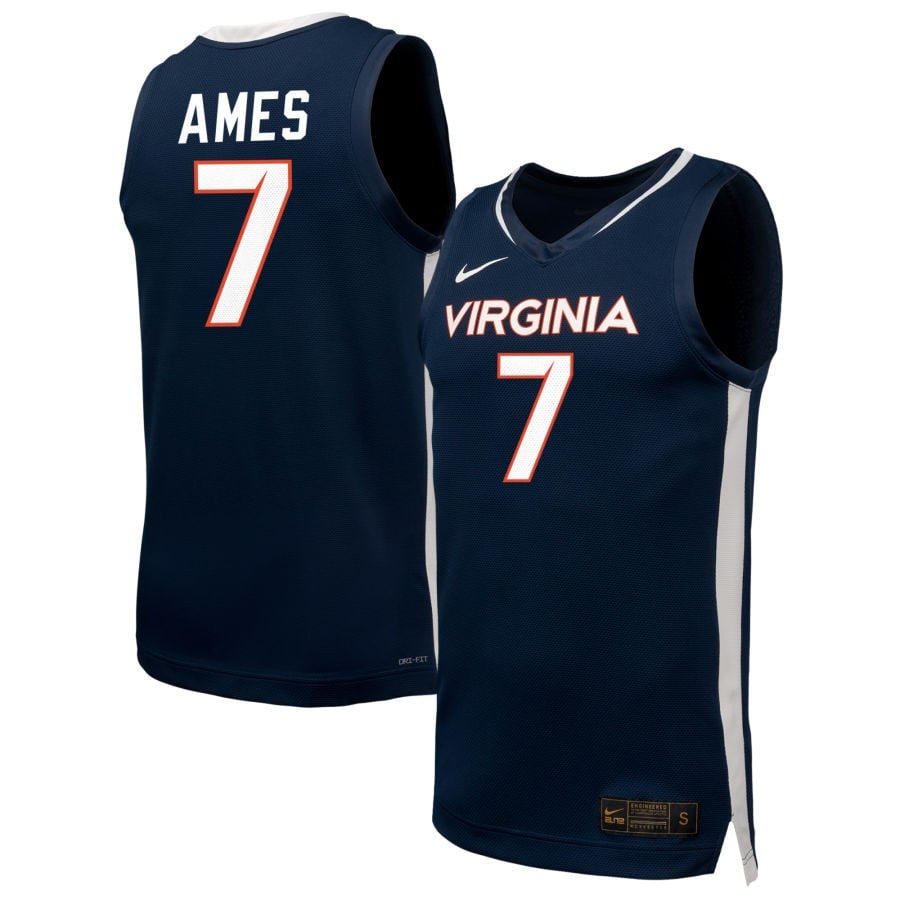 Dai Dai Ames 7 Virginia Cavaliers Unisex Nil Men's Basketball Jersey - Navy