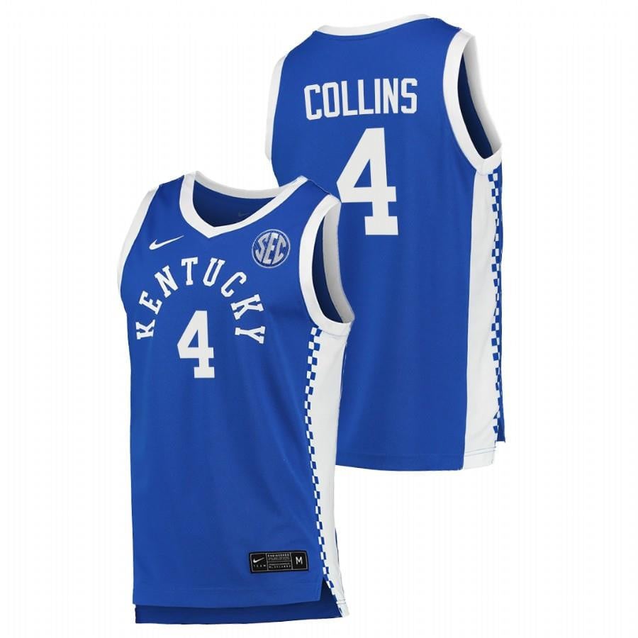 Daimion Collins 4 Kentucky Wildcats Royal College Basketball Jersey