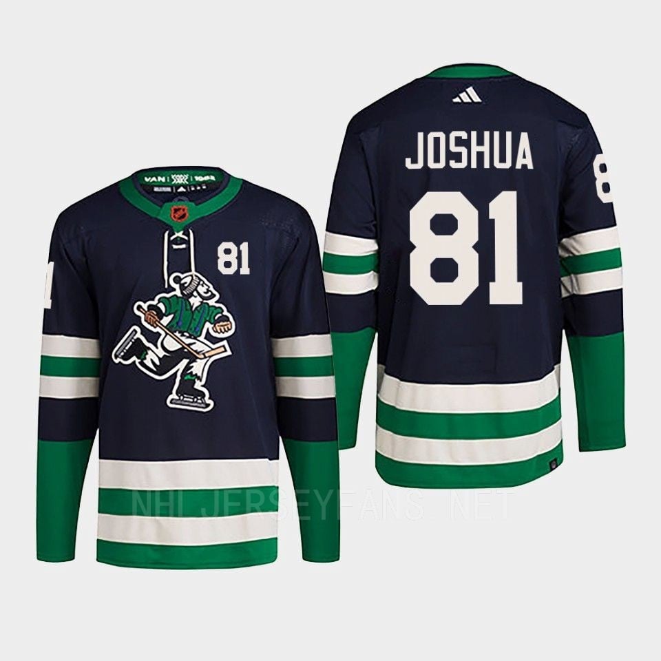 Dakota Joshua 81 Reverse Retro 2.0 2022 Vancouver Canucks Navy Jersey Primegreen