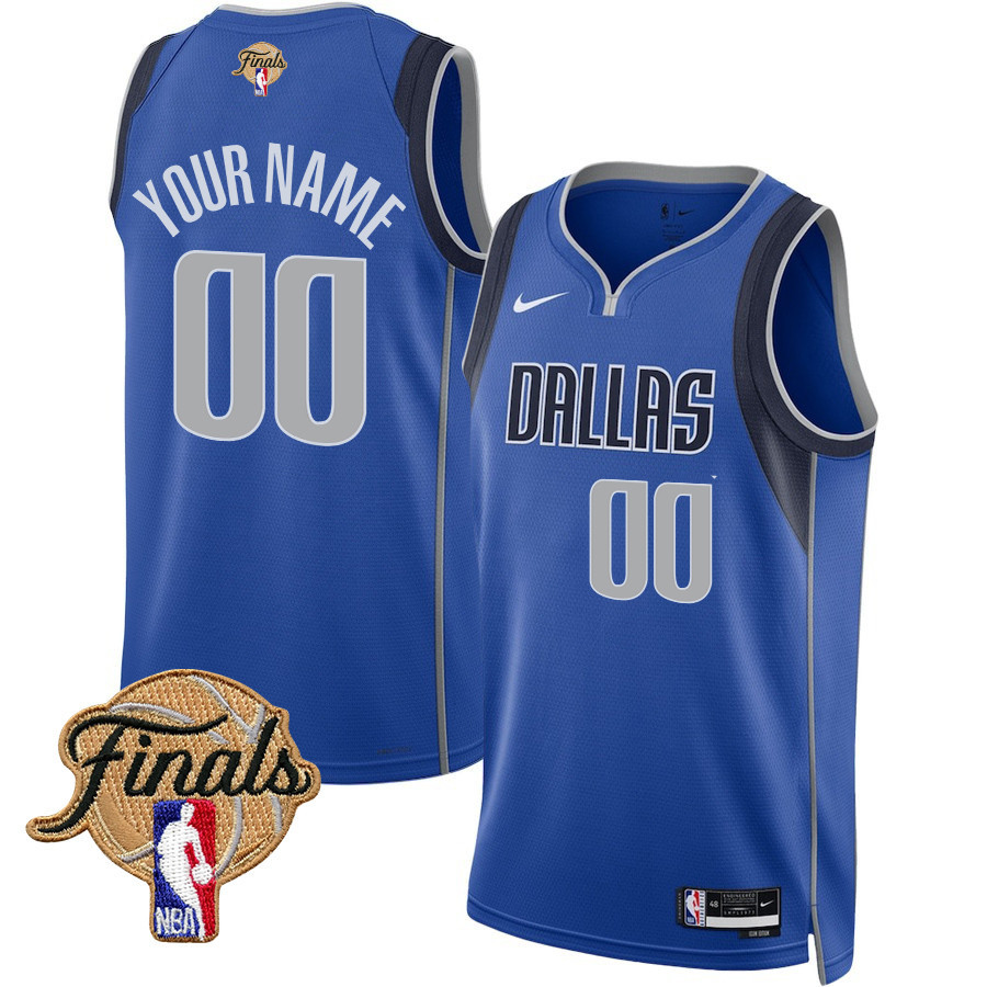 Dallas Mavericks 2024 Finals Patch Swingman Jersey Customized - Icon Edition - Blue