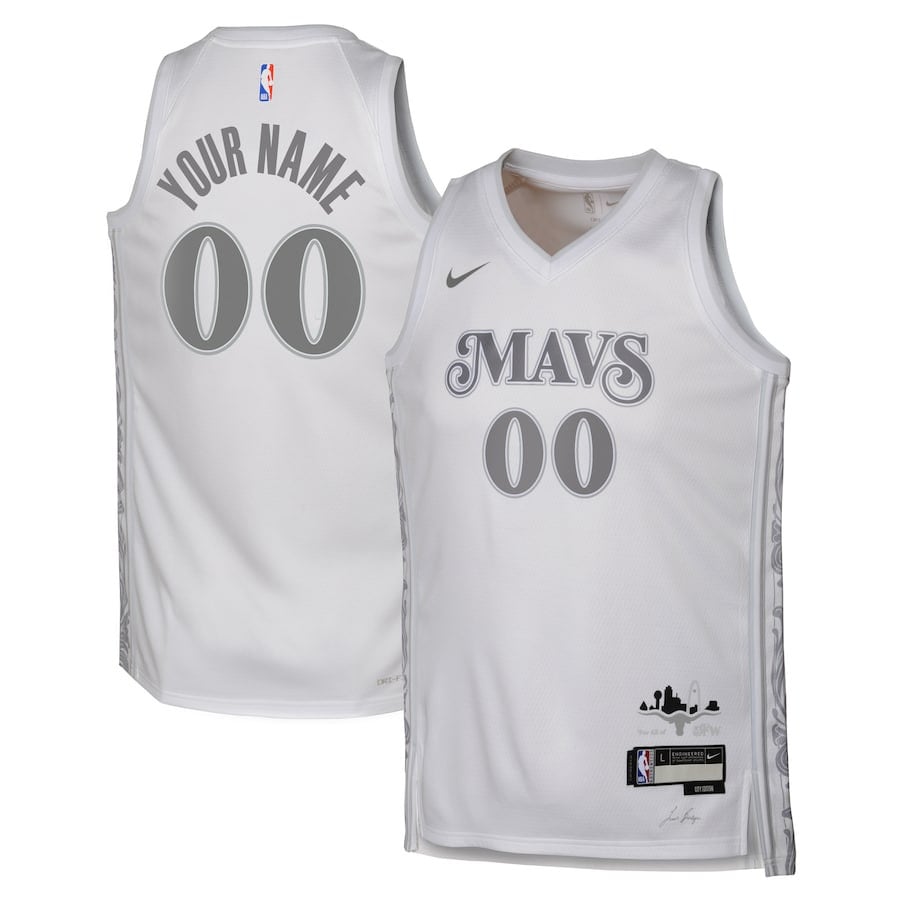 Dallas Mavericks 2024/25 Swingman Custom Youth Jersey - City Edition - White