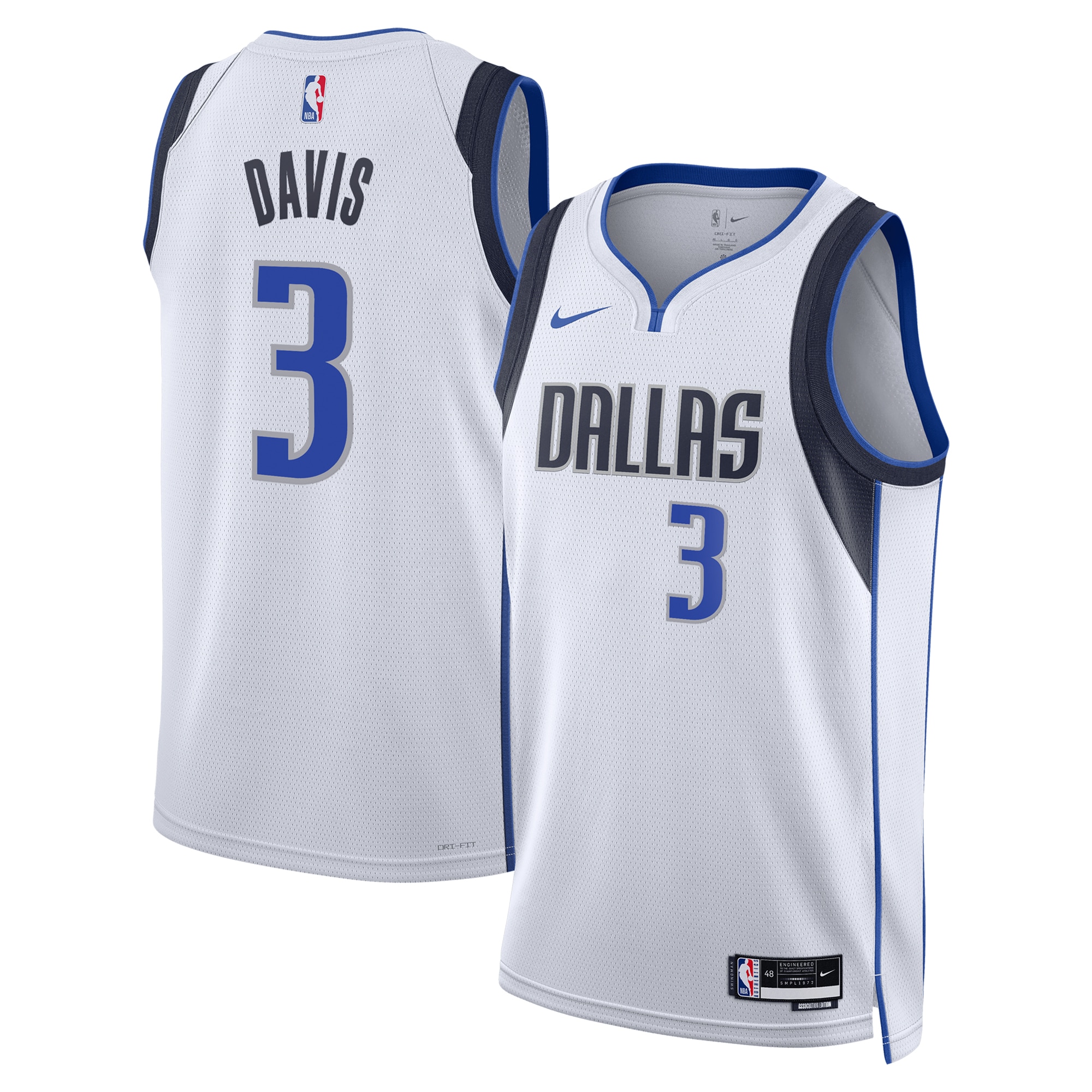 Dallas Mavericks Association Edition Swingman Jersey - White - Anthony Davis - Unisex