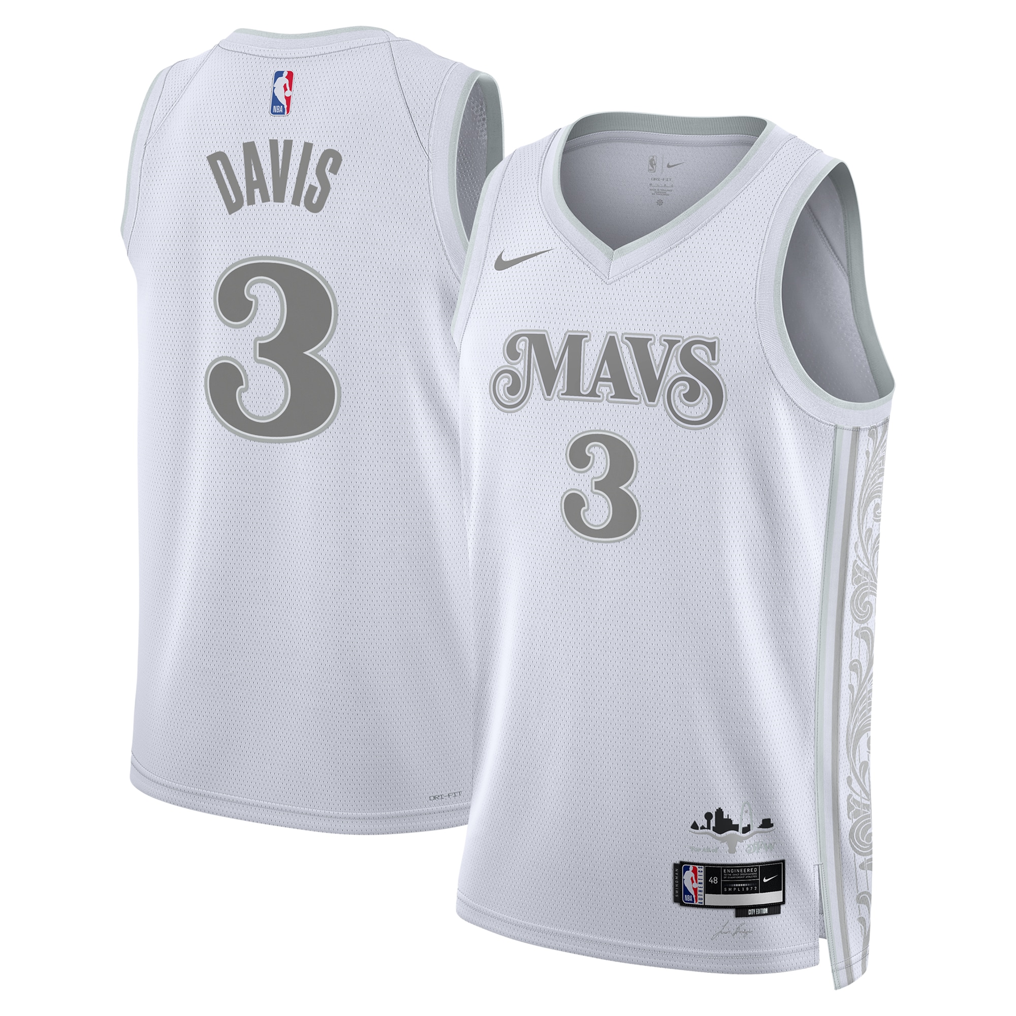 Dallas Mavericks City Edition Swingman Jersey 2024 - White - Anthony Davis - Unisex