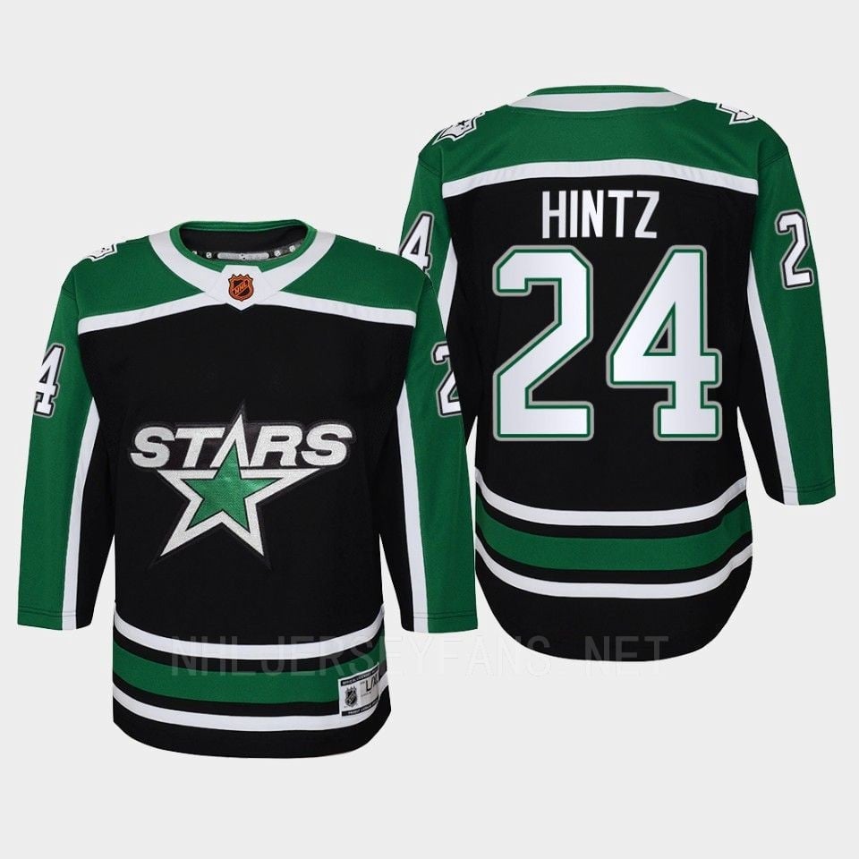 Dallas Stars 24 Roope Hintz Reverse Retro Black Equipment, Youth