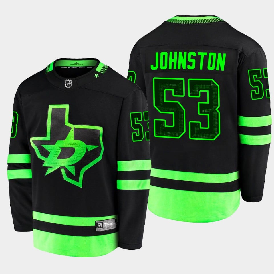 Dallas Stars Wyatt Johnston 53 Alternate Black Jersey Breakaway Player