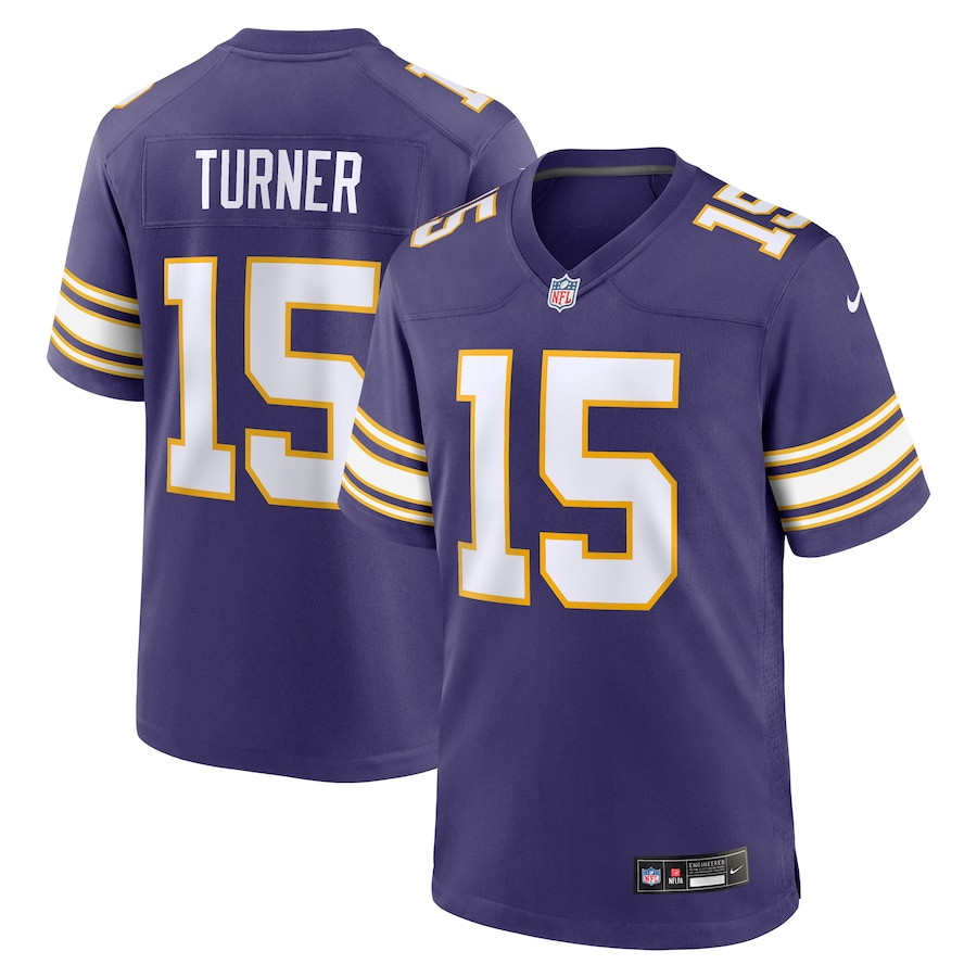Dallas Turner 15 Minnesota Vikings Alternate Game Men Jersey - Purple Js6586