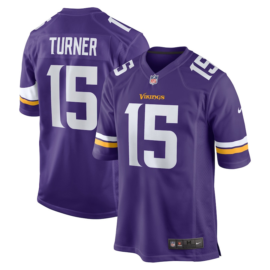 Dallas Turner 15 Minnesota Vikings Game Men Jersey - Purple Js3774