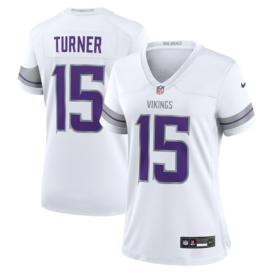 Dallas Turner 15 Minnesota Vikings Women's Alternate Game Jersey - White Js8936