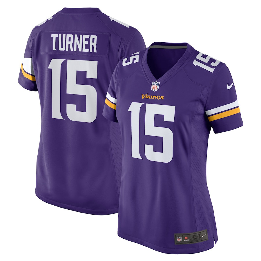 Dallas Turner 15 Minnesota Vikings Women's Game Jersey - Purple Js9355