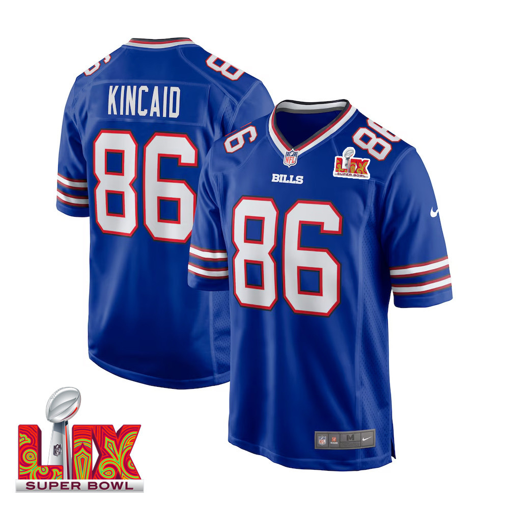 Dalton Kincaid #86 Buffalo Bills Super Bowl Lix Jersey - Men's - Royal Js4467