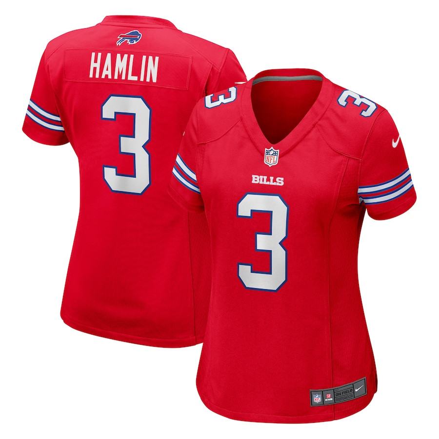 Damar Hamlin 3 Buffalo Bills Women Game Jersey - Red Js8150