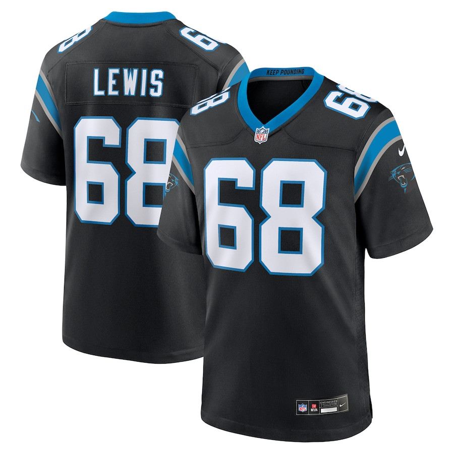 Damien Lewis 68 Carolina Panthers Game Men Jersey - Black Js8780