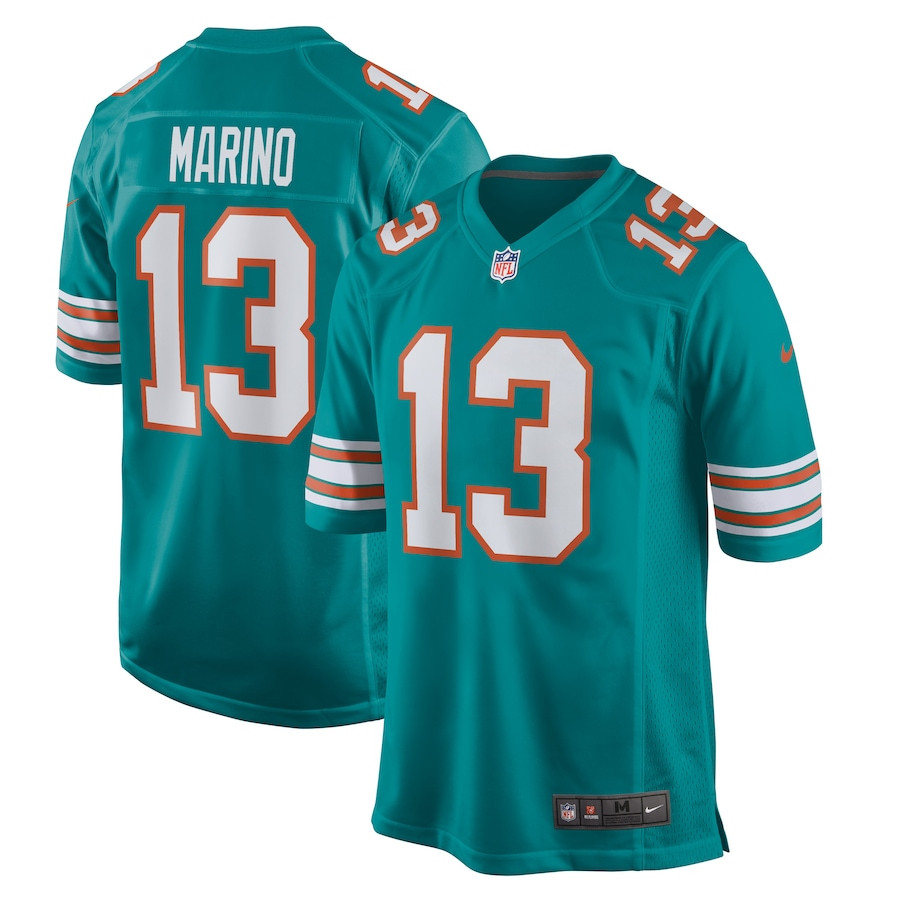 Dan Marino 13 Miami Dolphins Men Retired Jersey - Aqua Js1828