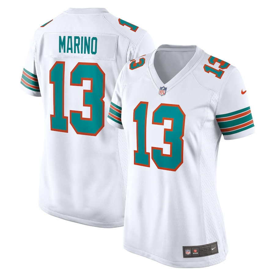 Dan Marino 13 Miami Dolphins Women Retired Jersey - White Js2172