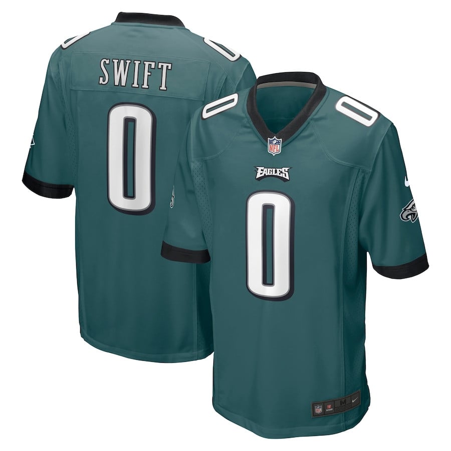 D'andre Swift 0 Philadelphia Eagles Game Men Jersey - Midnight Green Js5979