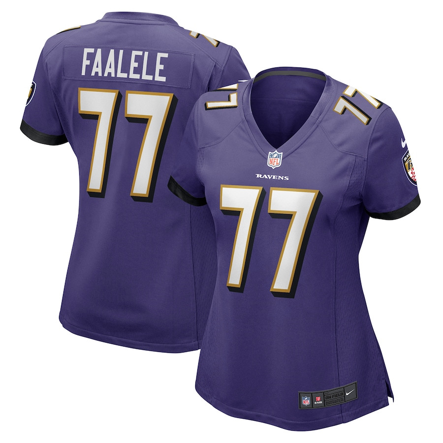 Daniel Faalele 77 Baltimore Ravens Women's Game Jersey - Purple Js2329