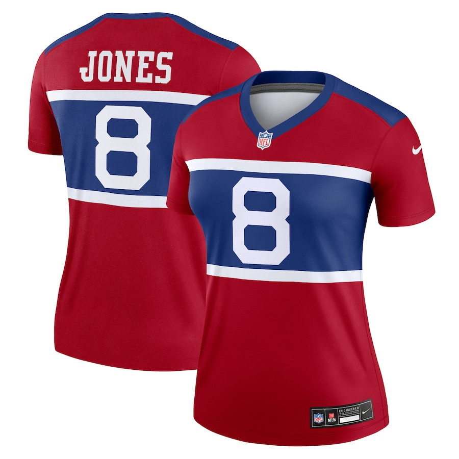 Daniel Jones 8 New York Giants Women's Alternate Legend Player Jersey - Century Red Js3115