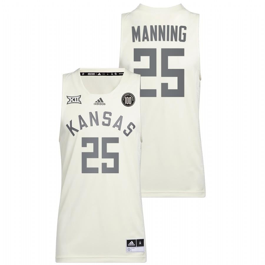 Danny Manning 25 White Kansas Jayhawks Basketball Reverse Retro Jersey