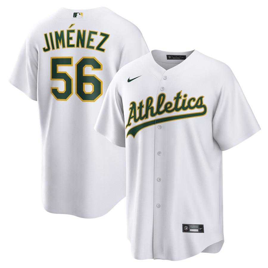 Dany Jim?nez 56 Oakland Athletics Home Men Jersey - White