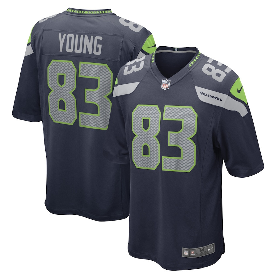Dareke Young 83 Seattle Seahawks Game Men Jersey - College Navy Js3968