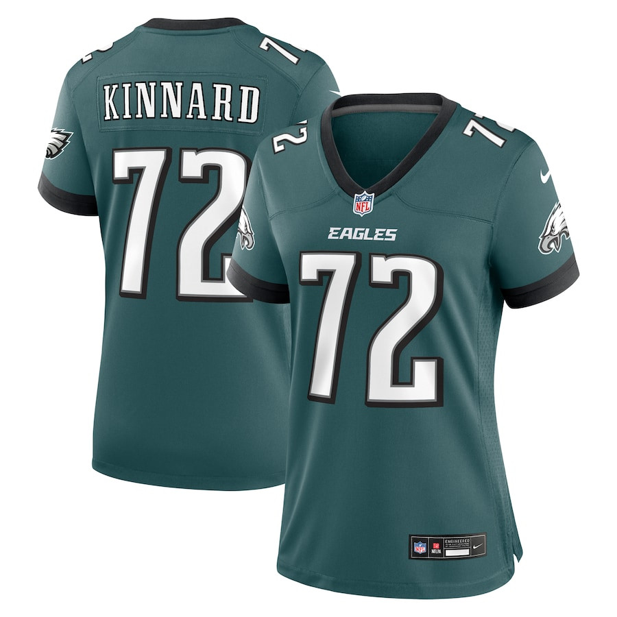 Darian Kinnard 72 Philadelphia Eagles Women Team Game Jersey - Midnight Green Js5651