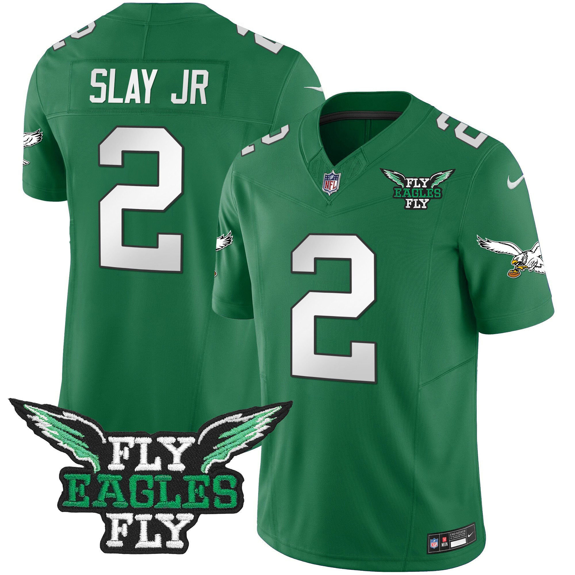Darius Slay Jr. 2 Philadelphia Eagles Fly Eagles Fly Patch Alternate Game Men Jersey - Kelly Green Js5671
