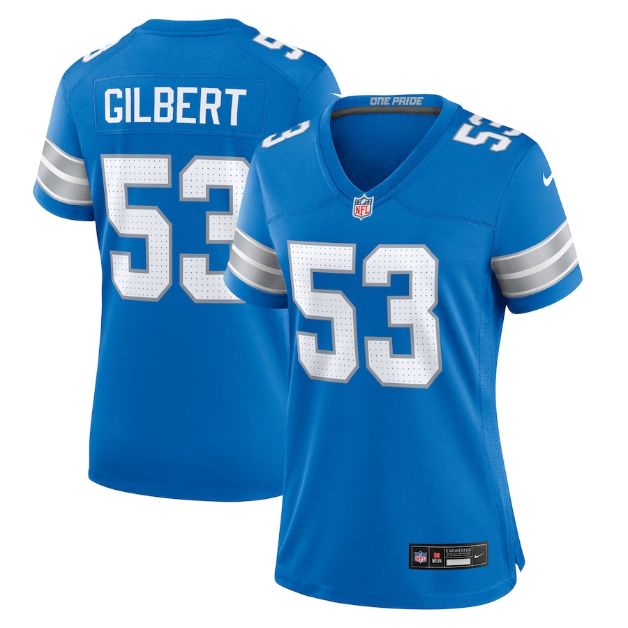 Daron Gilbert 53 Detroit Lions Women's Game Jersey - Blue Js6722