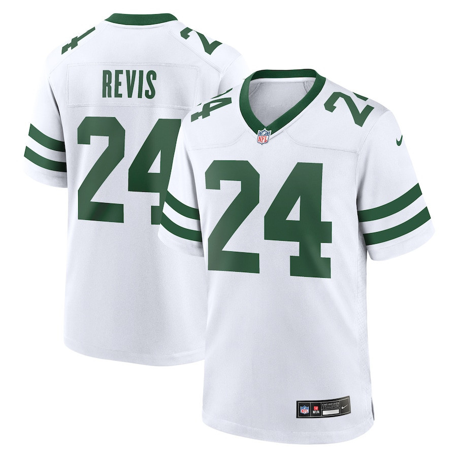 Darrelle Revis 24 New York Jets Game Jersey Retired Player - Men White Js3201