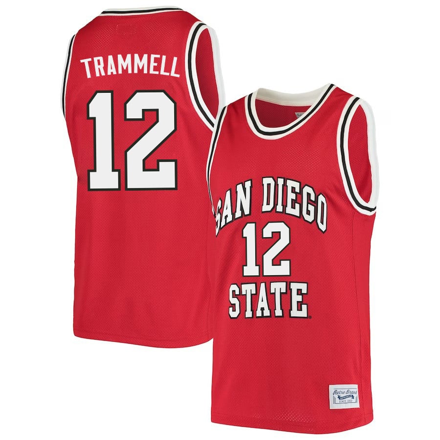 Darrion Trammell 12 San Diego State Aztecs 2023 Basketball Jersey- Men Red