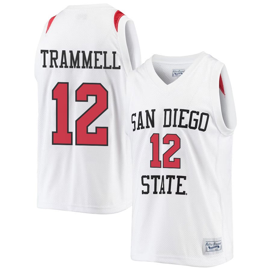 Darrion Trammell 12 San Diego State Aztecs 2023 Basketball Jersey- Men White