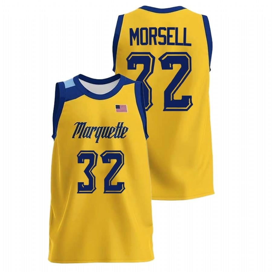 Darryl Morsell 32 Marquette Golden Eagles Gold College Basketball Jersey