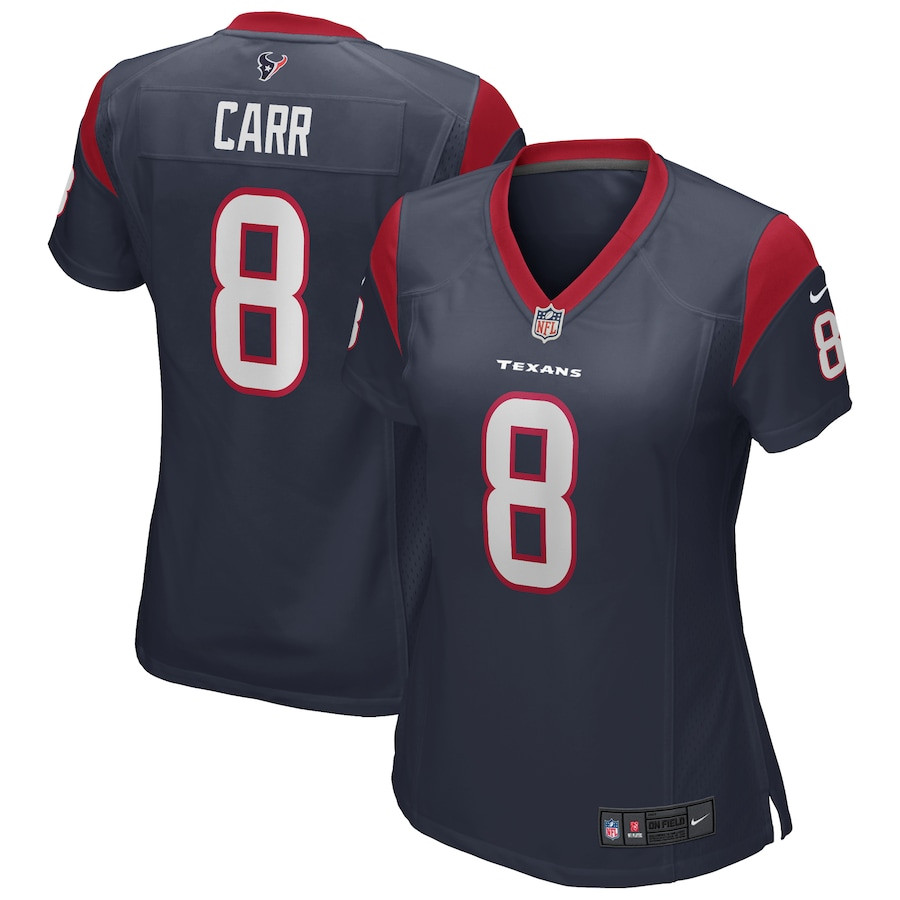 David Carr 8 Houston Texans Women Game Retired Jersey - Navy Js1214