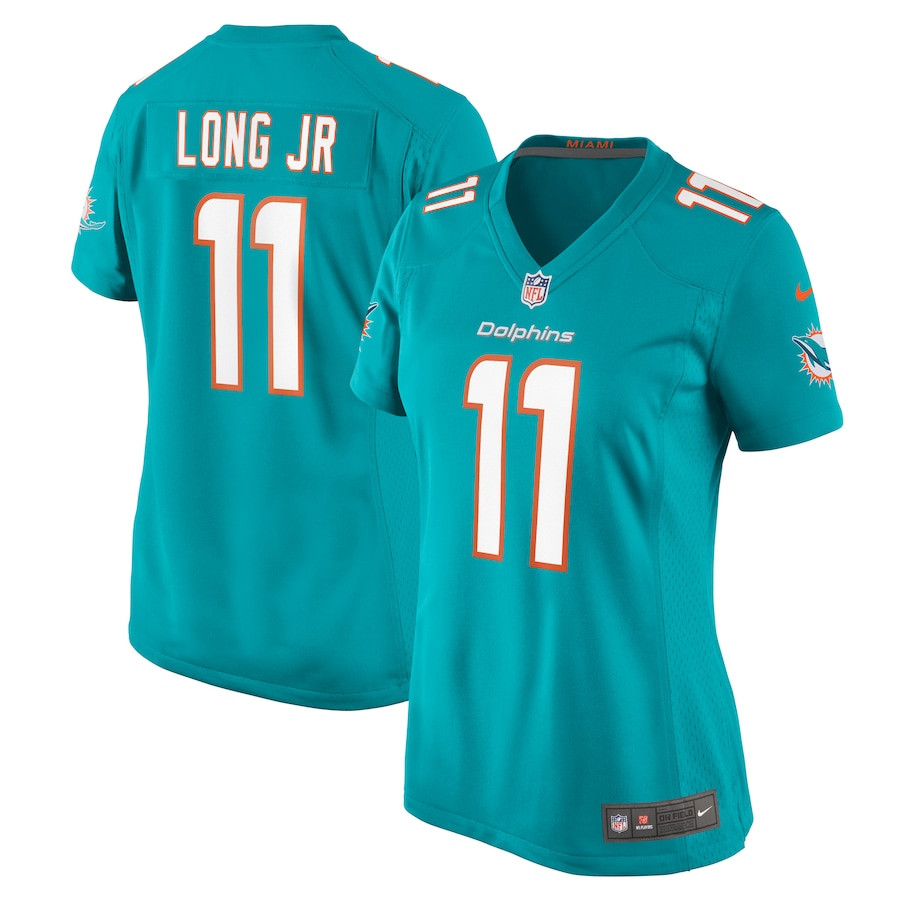 David Long Jr. 11 Miami Dolphins Women's Game Jersey - Aqua Js6615