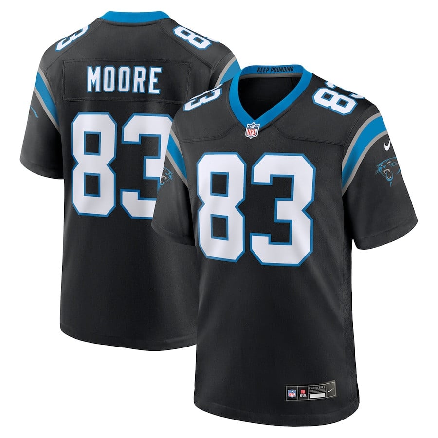 David Moore 83 Carolina Panthers Game Men Jersey - Black Js4116