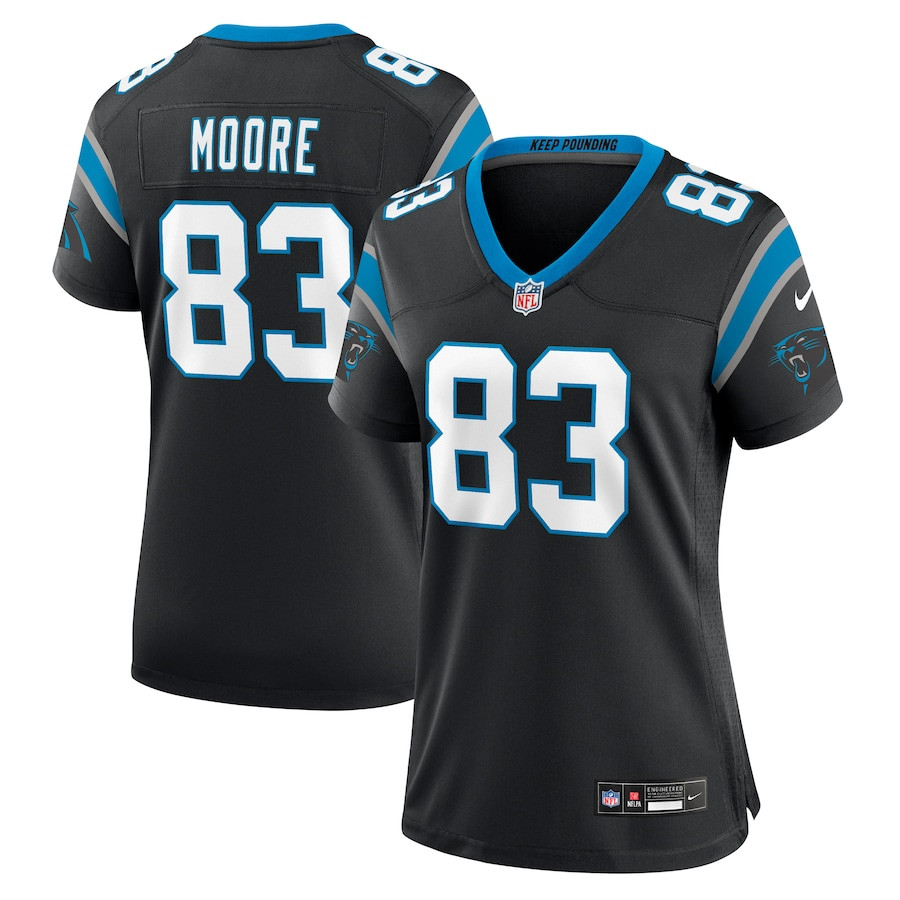David Moore 83 Carolina Panthers Women's Game Jersey - Black Js7931