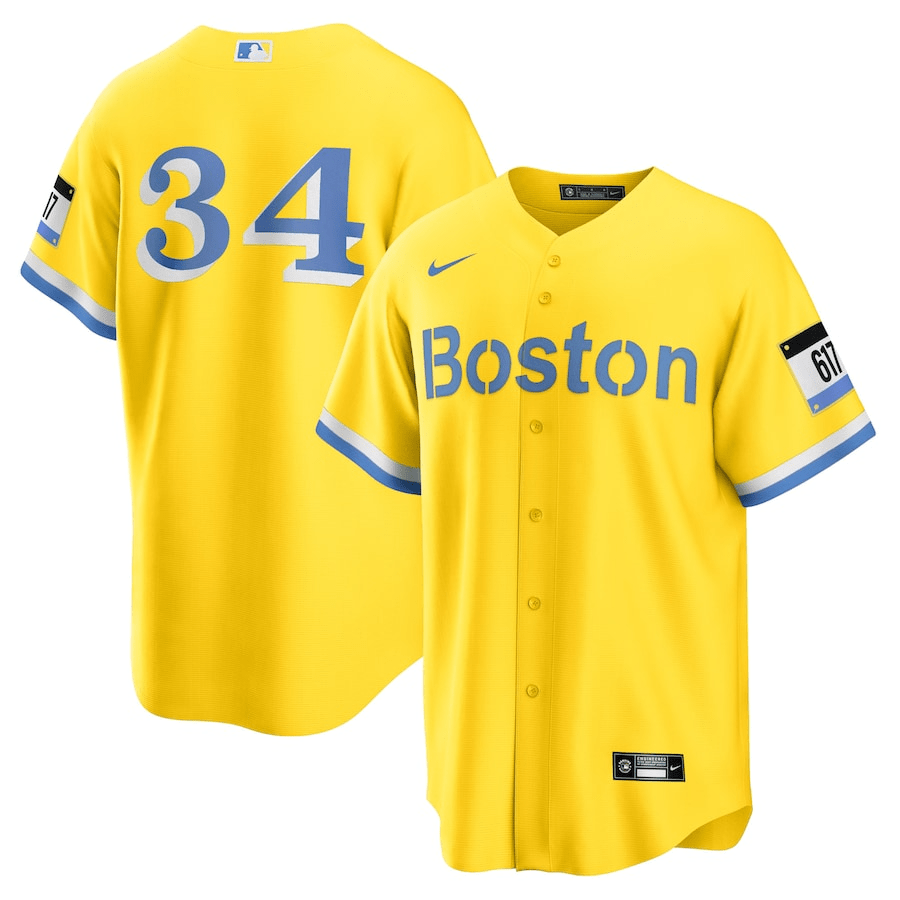 David Ortiz 34 Boston Red Sox City Connect Jersey - Gold/light Blue