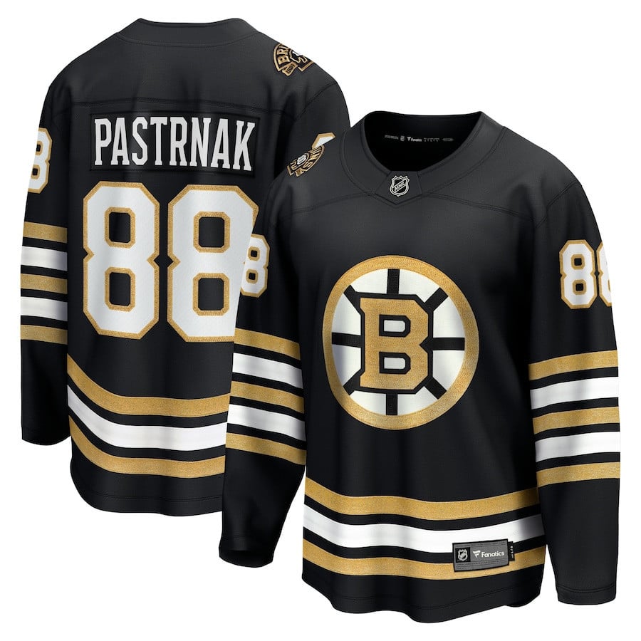 David Pastrnak 88 Boston Bruins 100th Anniversary Breakaway Jersey - Black