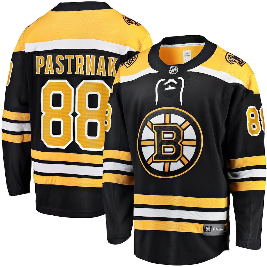 David Pastrnak 88 Boston Bruins Home Breakaway Jersey - Black