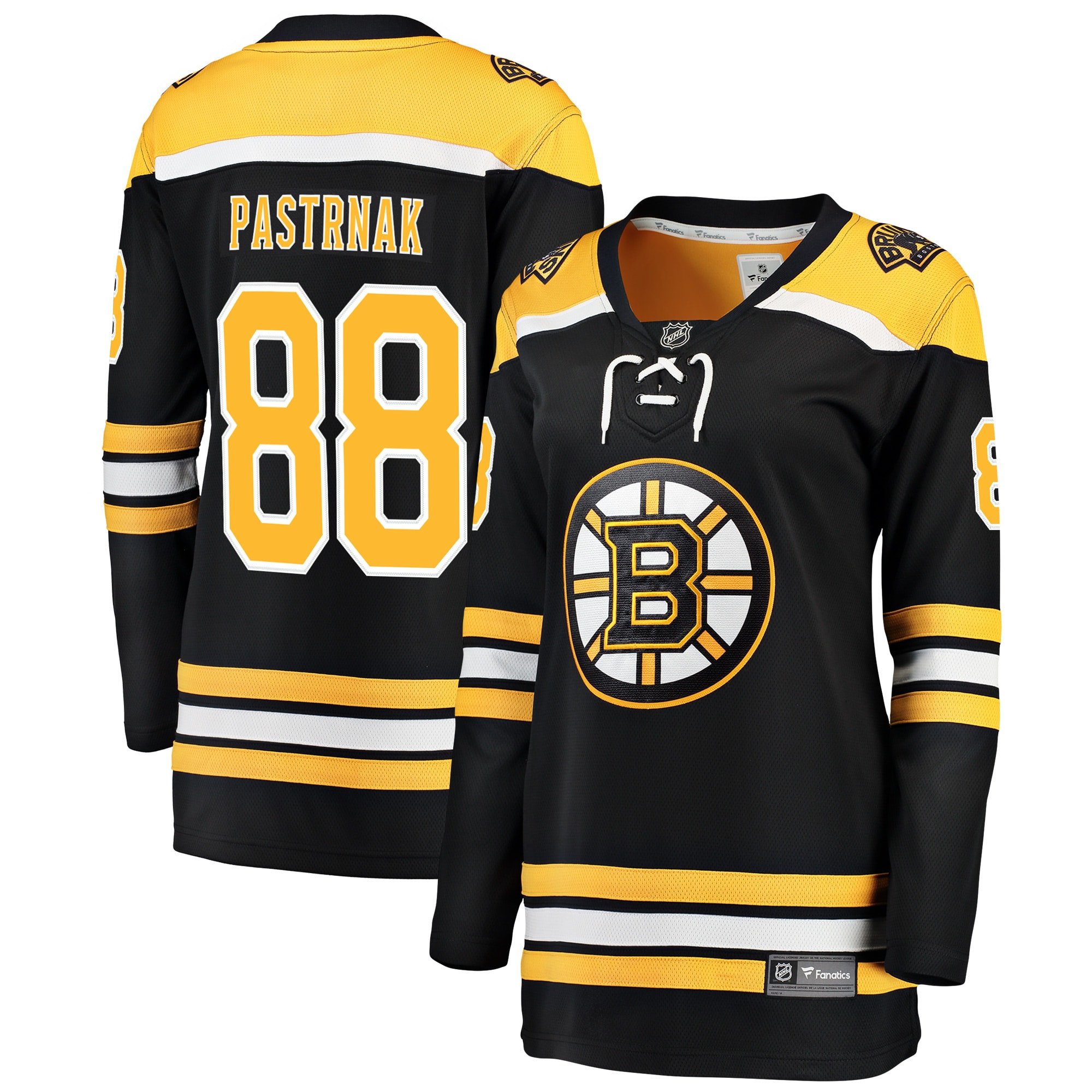 David Pastrnak 88 Boston Bruins Home Breakaway Jersey - Women, Black