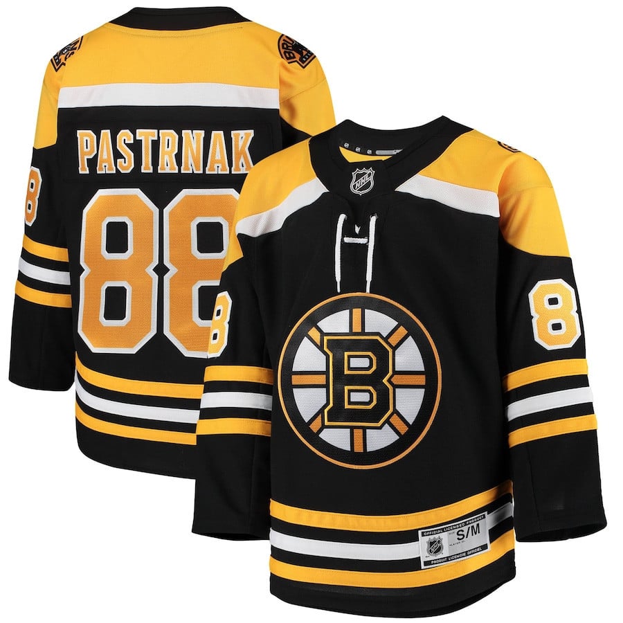 David Pastrnak 88 Boston Bruins Youth Home Jersey - Black