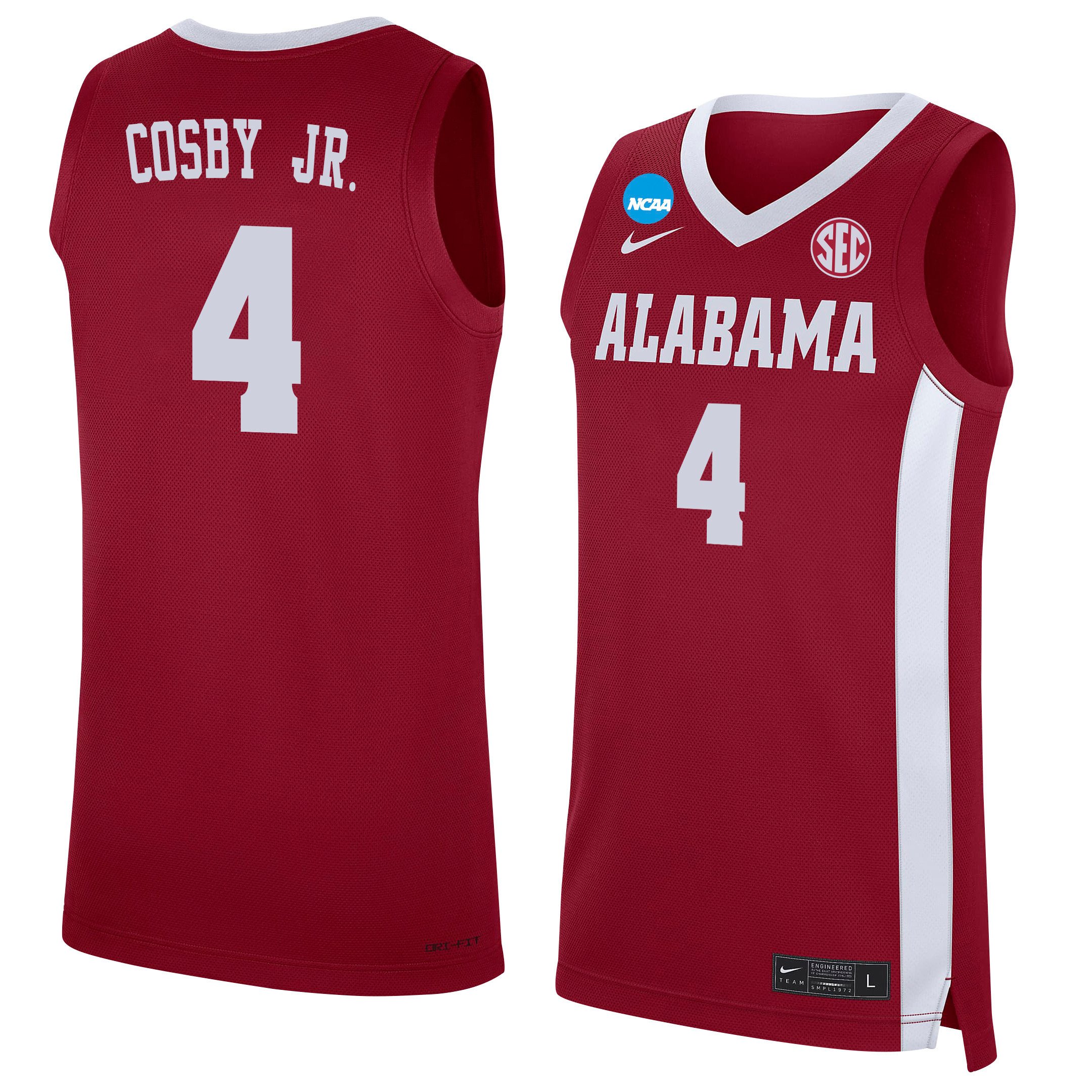 Davin Cosby Jr. 4 Alabama Crimson Tide 2024 Men's Basketball Jersey - Red, Unisex Jersey